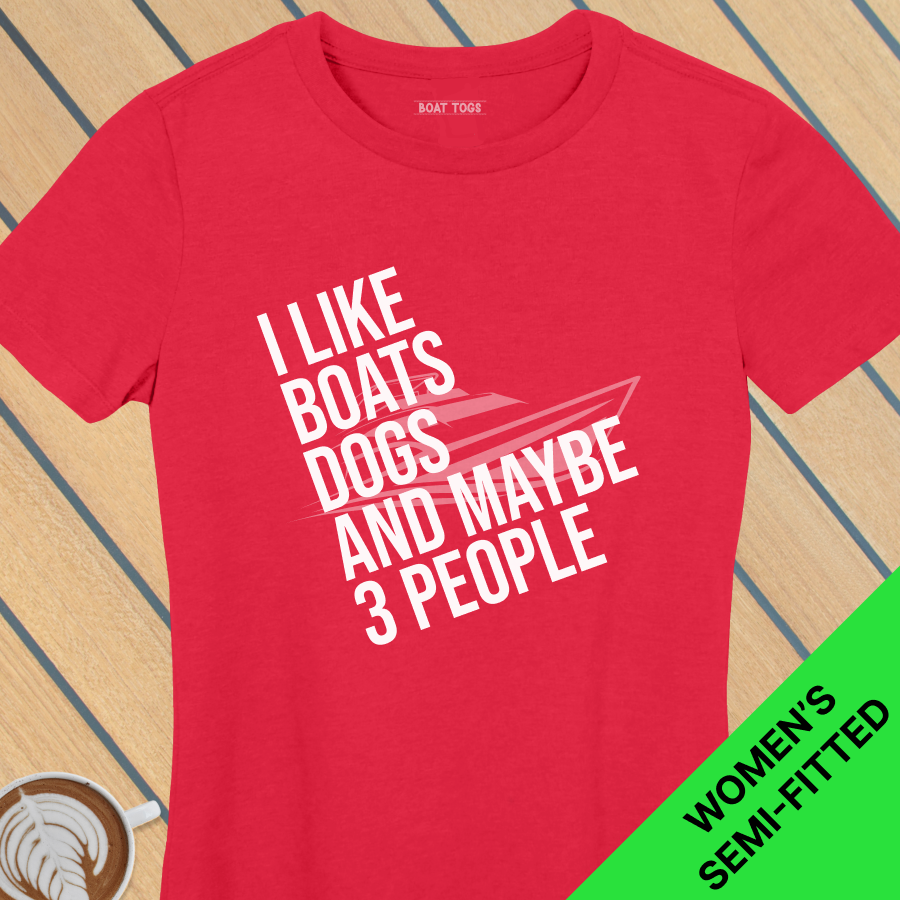 Like boats dogs 3 people - Womens T-shirt