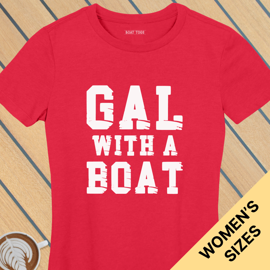 Gal with boat - Womens T-shirt