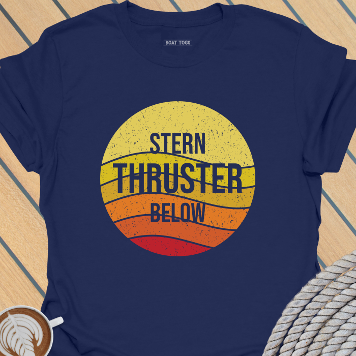 Stern thruster below T-shirt