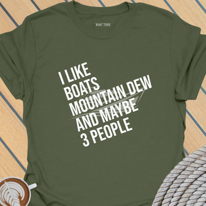 Like boats Mountain Dew 3 people T-shirt