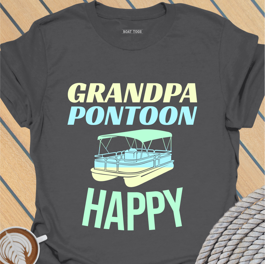 Pontoon Grandpa happy T-shirt