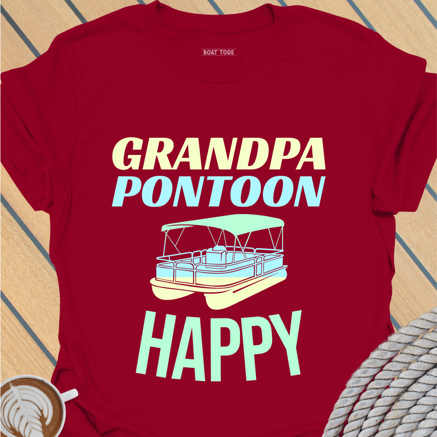Pontoon Grandpa happy T-shirt