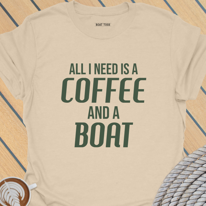 Need coffee and boat T-shirt