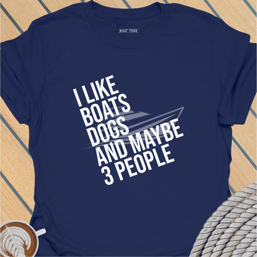 Like boats dogs 3 people T-shirt