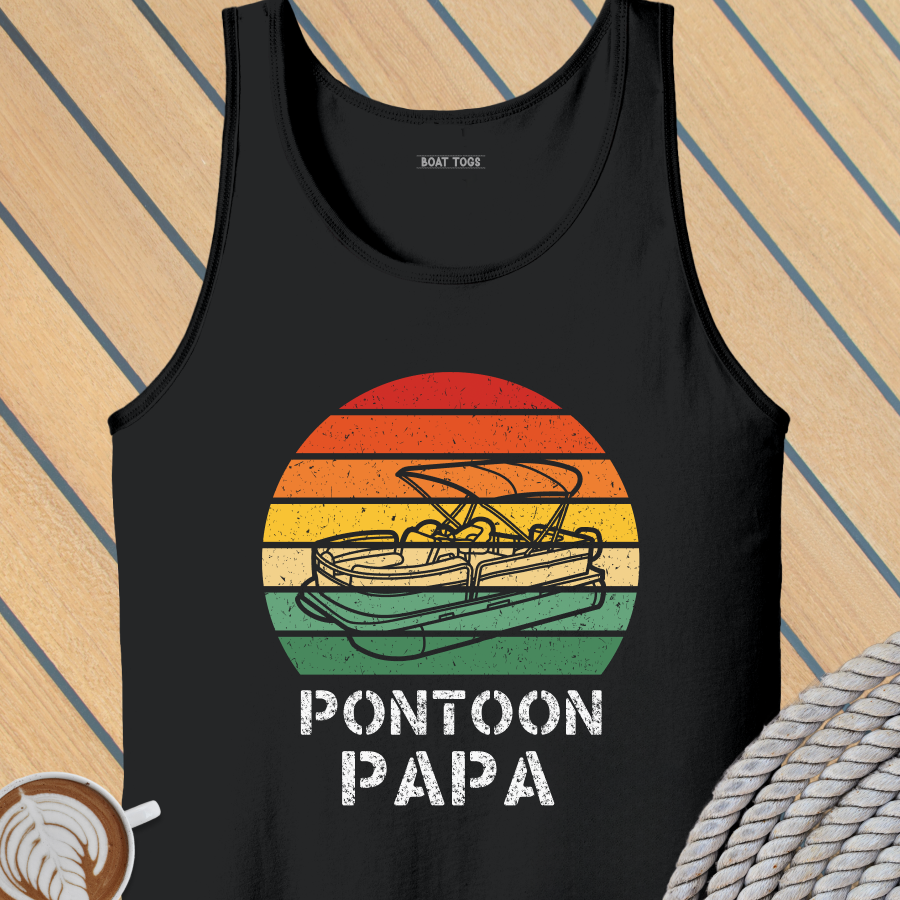 Pontoon papa Tank (Front print)