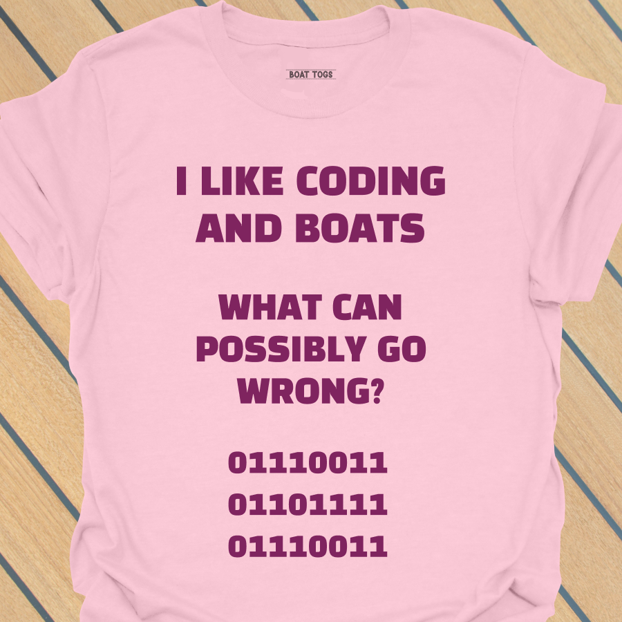 Coding and boats (SOS in binary) T-shirt