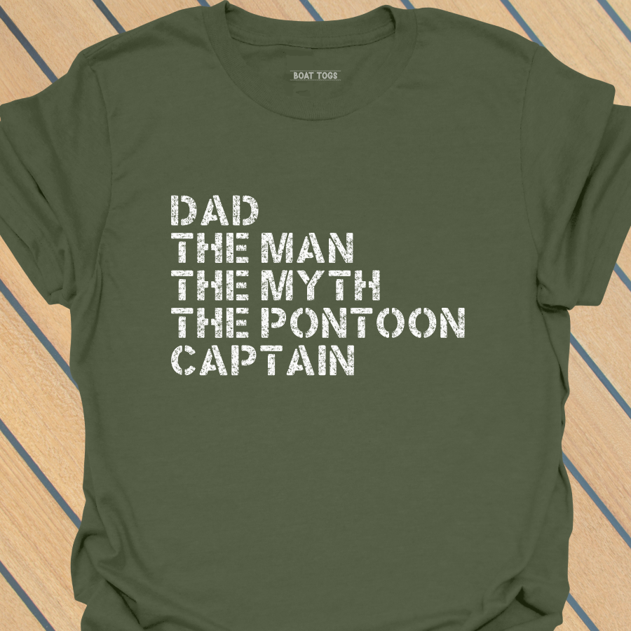 Dad man myth pontoon captain T-shirt