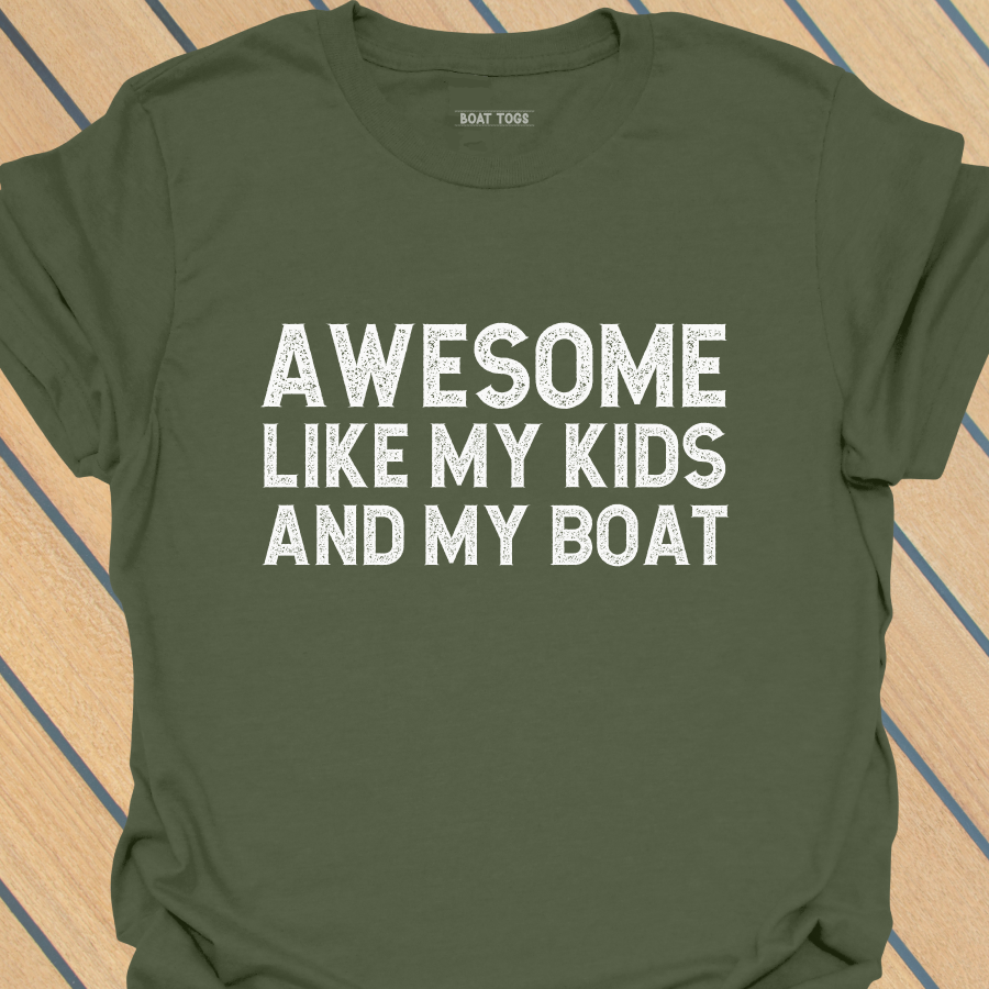 Awesome like kids boat T-shirt