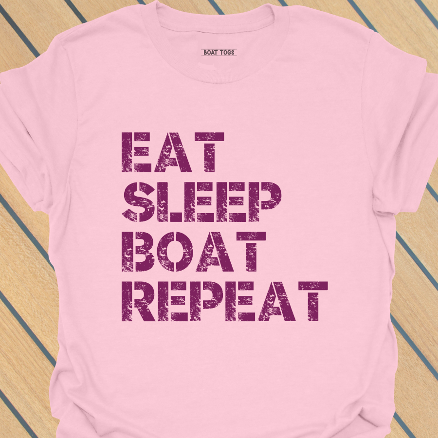 Eat Sleep Boat Repeat T-shirt
