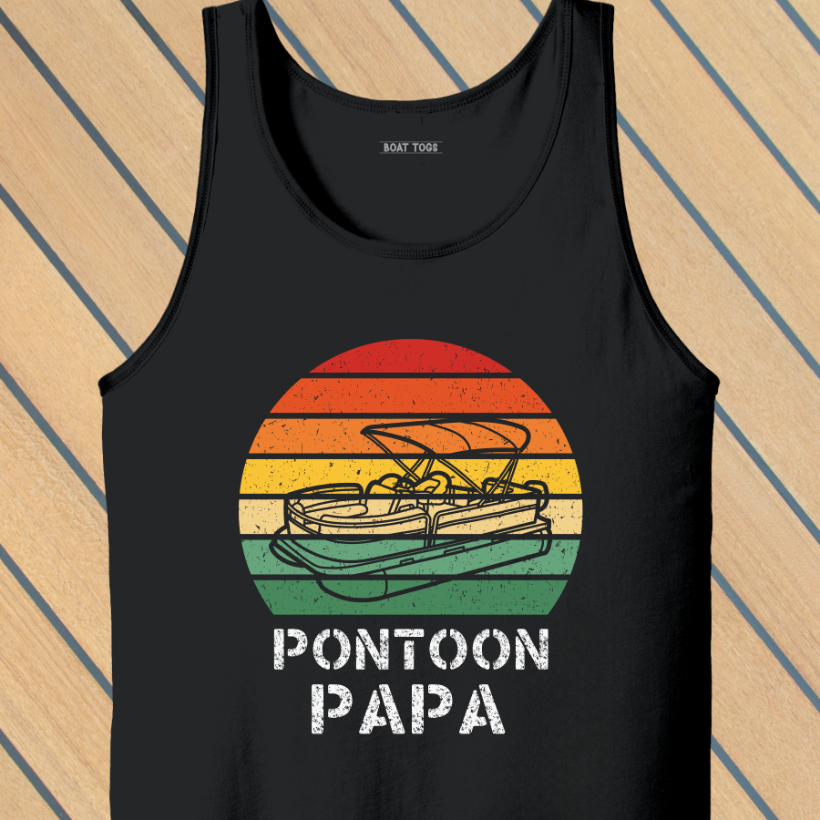 Pontoon papa Tank (Front print)