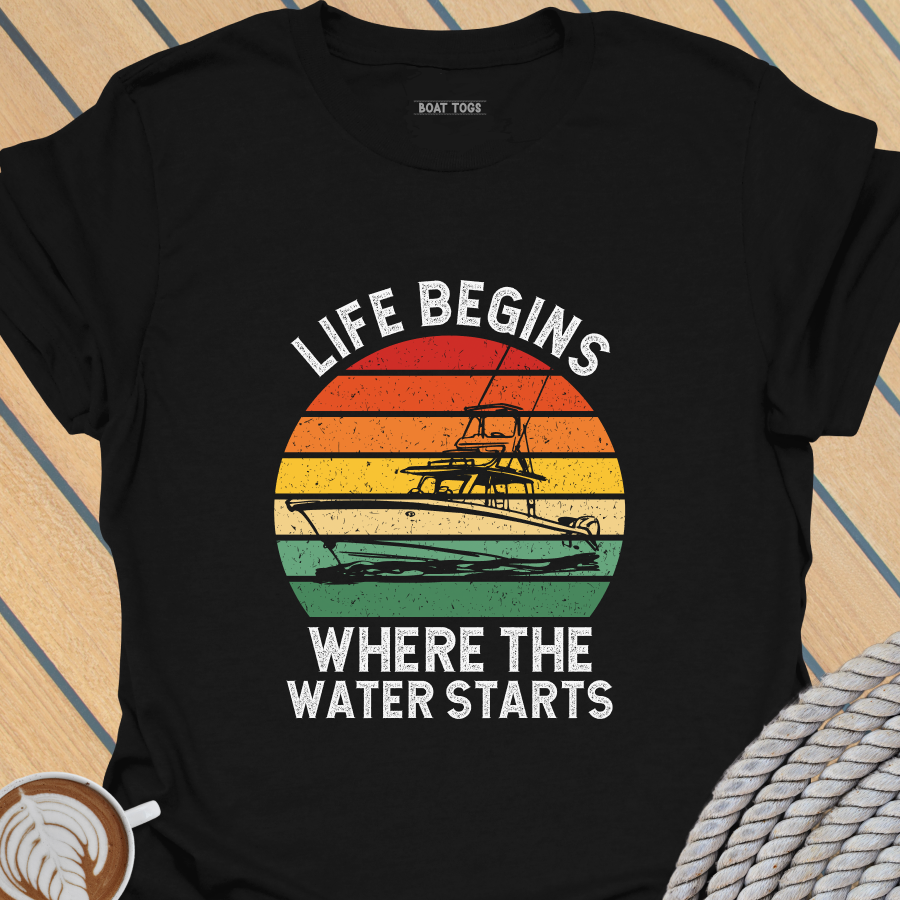 Water starts - fishing T-shirt