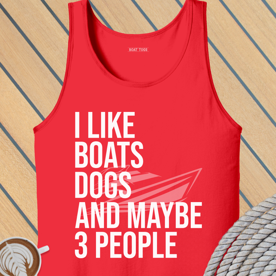 Like boats dogs 3 people Tank (Front print)