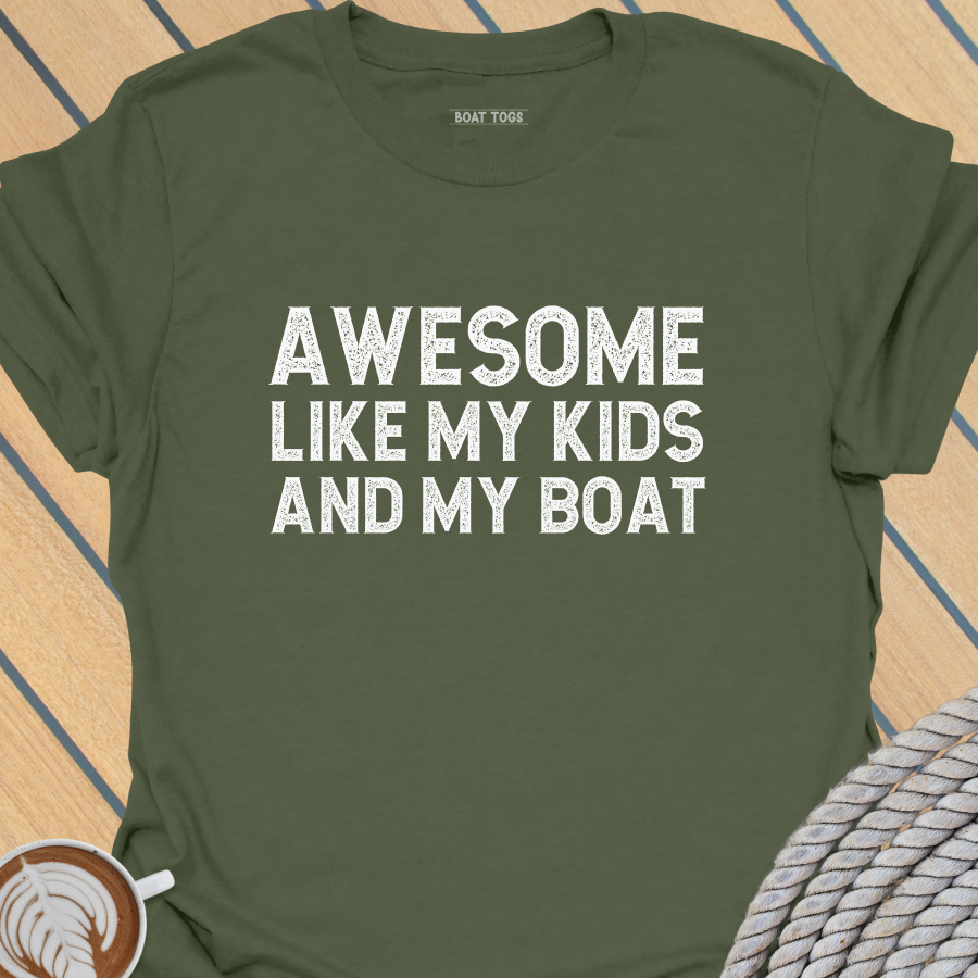 Awesome like kids boat T-shirt