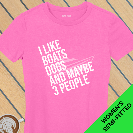 Like boats dogs 3 people - Womens T-shirt