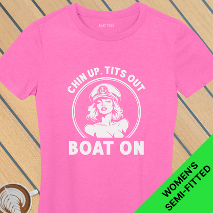 Chin up boat on - Womens T-shirt