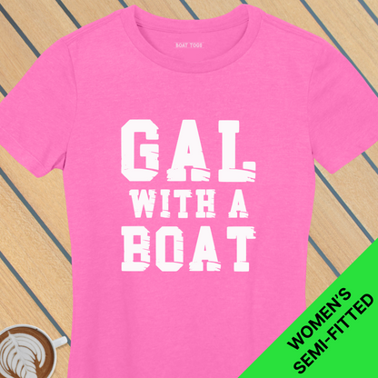 Gal with boat - Womens T-shirt