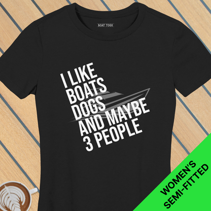 Like boats dogs 3 people - Womens T-shirt