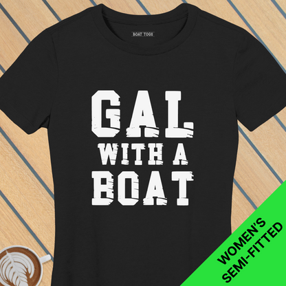Gal with boat - Womens T-shirt