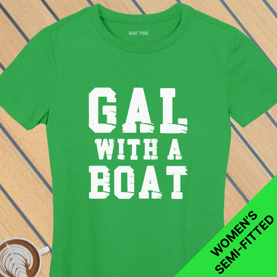 Gal with boat - Womens T-shirt