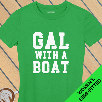 Gal with boat - Womens T-shirt