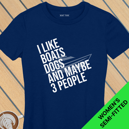 Like boats dogs 3 people - Womens T-shirt