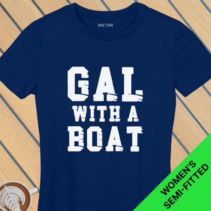 Gal with boat - Womens T-shirt