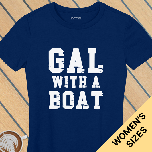 Gal with boat - Womens T-shirt