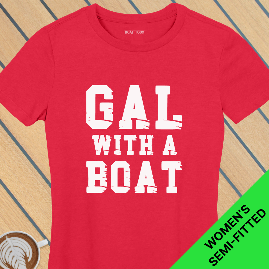 Gal with boat - Womens T-shirt