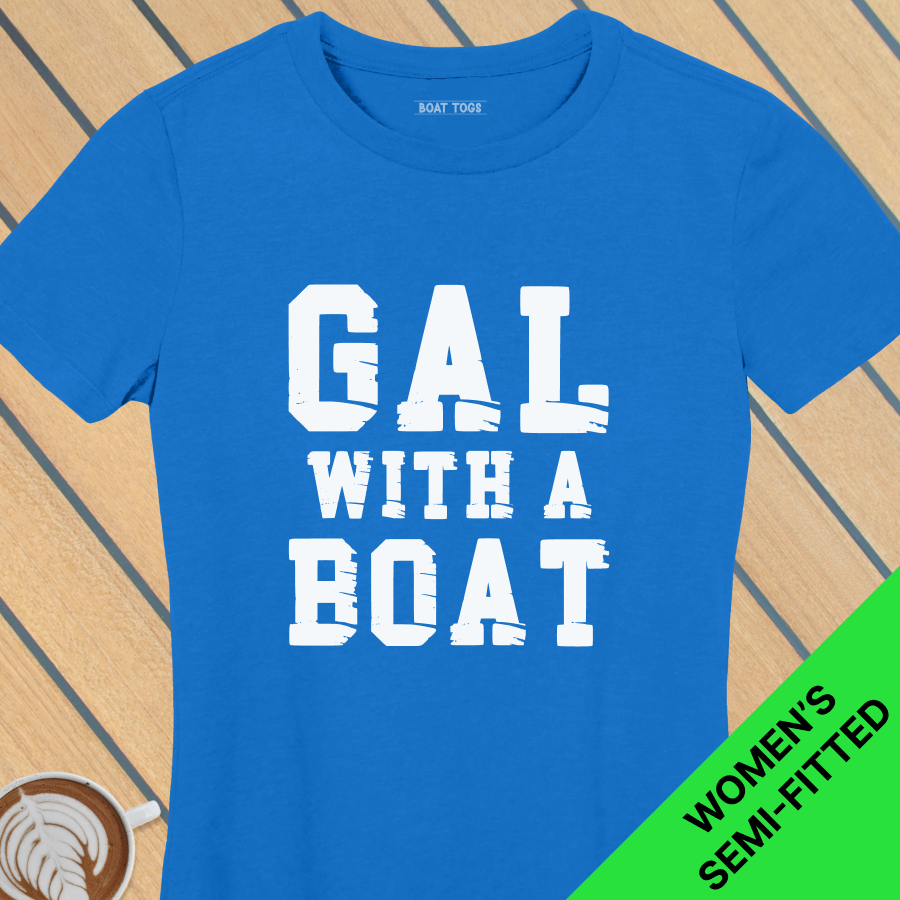 Gal with boat - Womens T-shirt