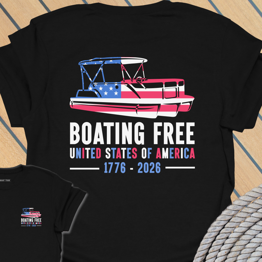 Boating free - Pontoon T-shirt (BACK PRINT)