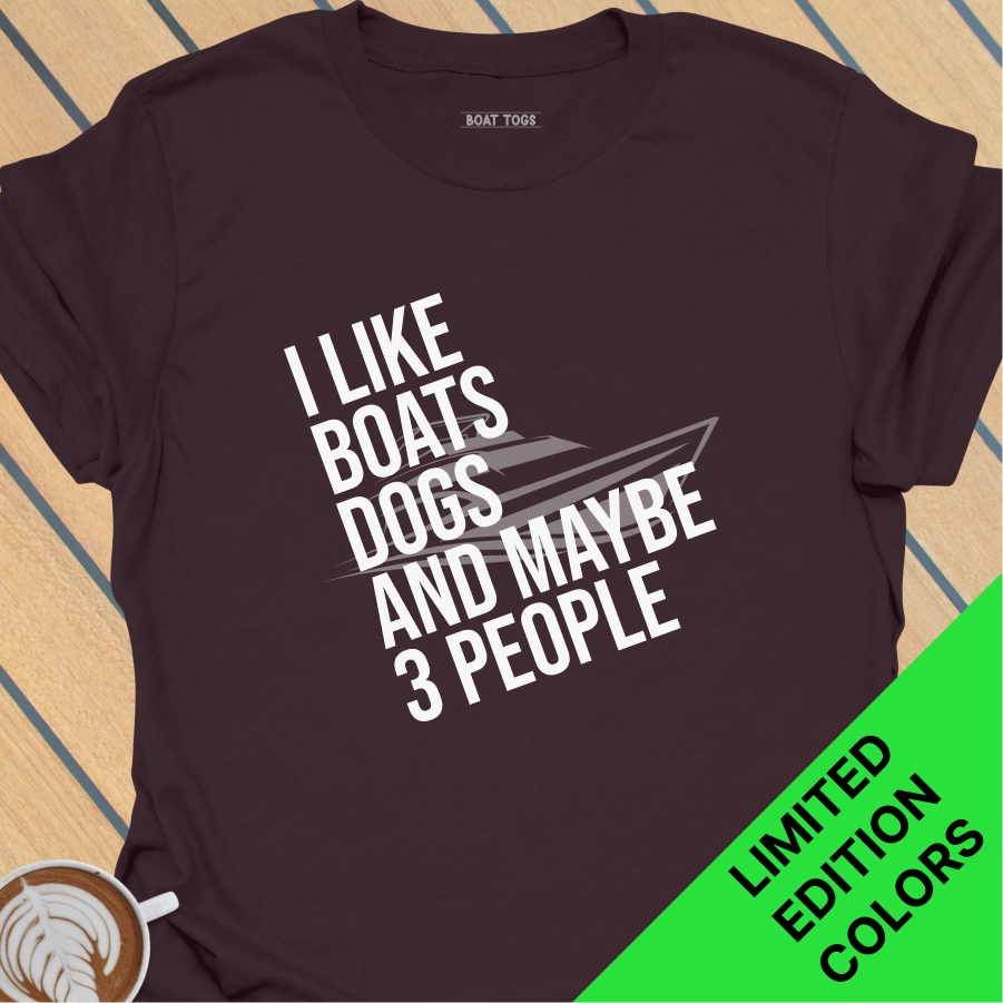 Like boats dogs 3 people T-shirt (LIMITED EDITION COLORS)