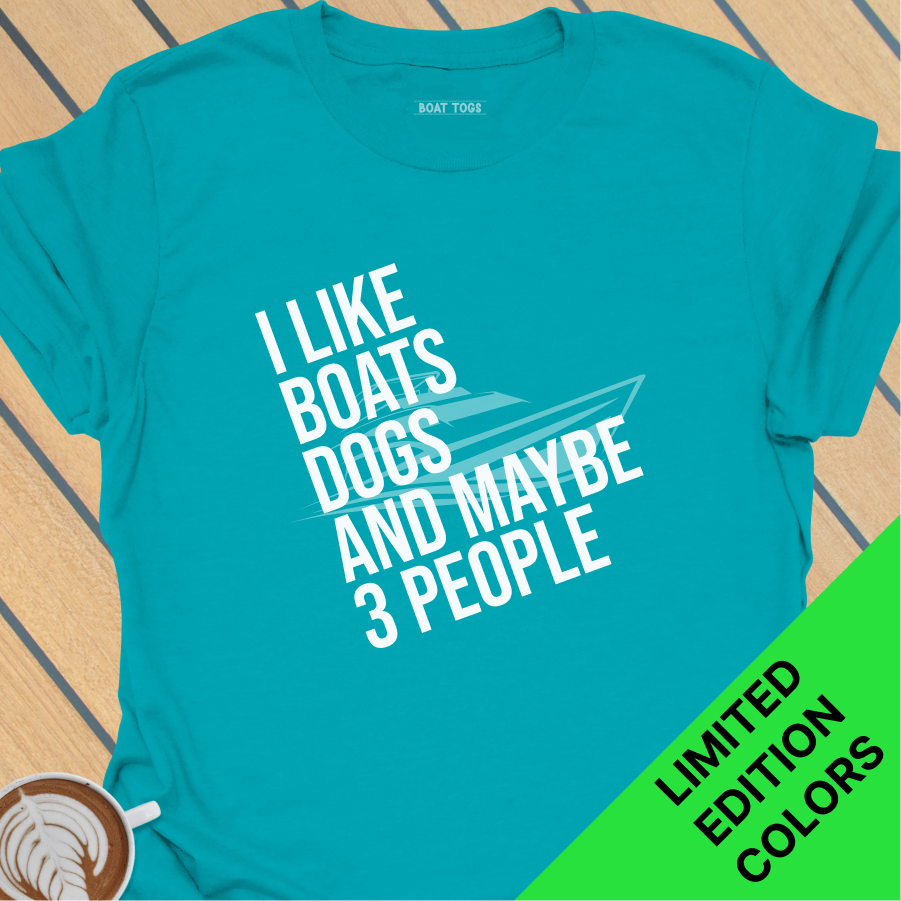 Like boats dogs 3 people T-shirt (LIMITED EDITION COLORS)
