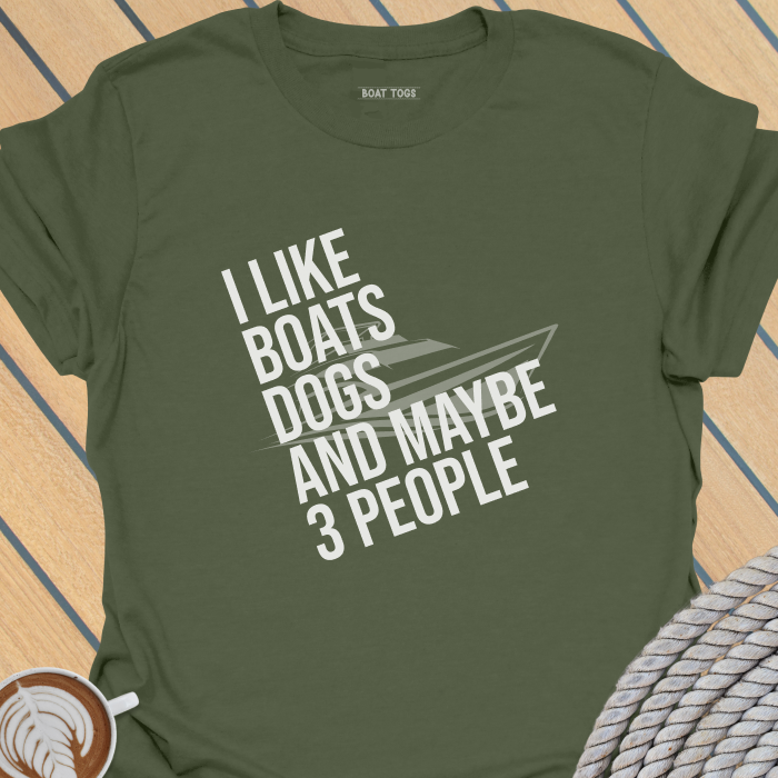 Like boats dogs 3 people T-shirt