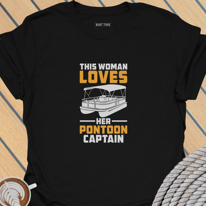 Woman loves pontoon captain T-shirt