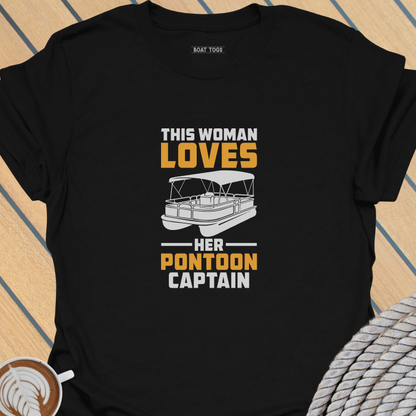 Woman loves pontoon captain T-shirt