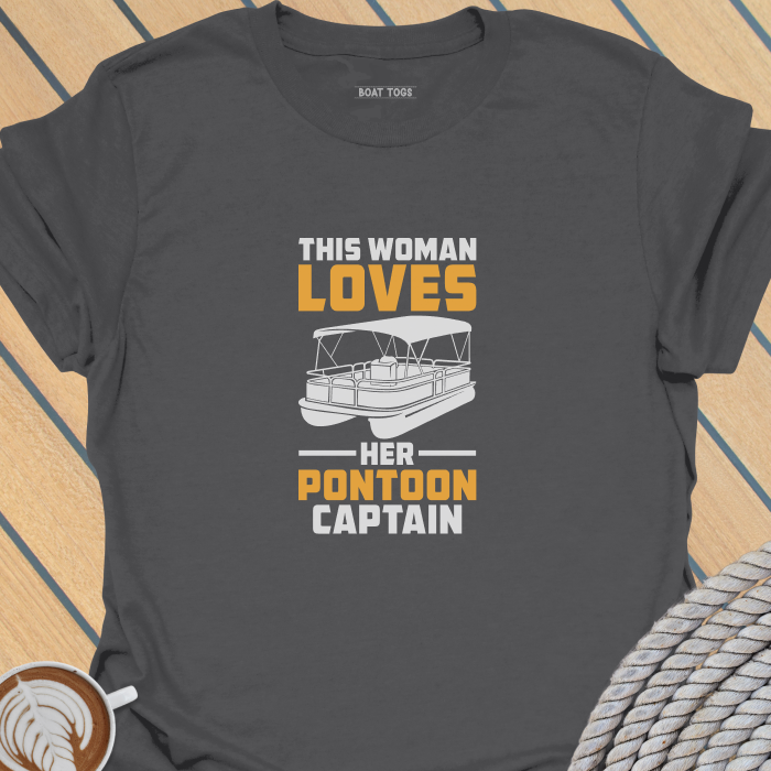 Woman loves pontoon captain T-shirt
