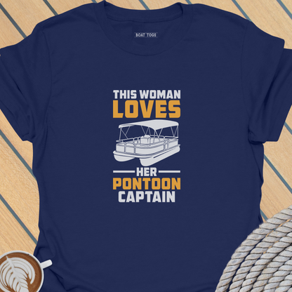 Woman loves pontoon captain T-shirt