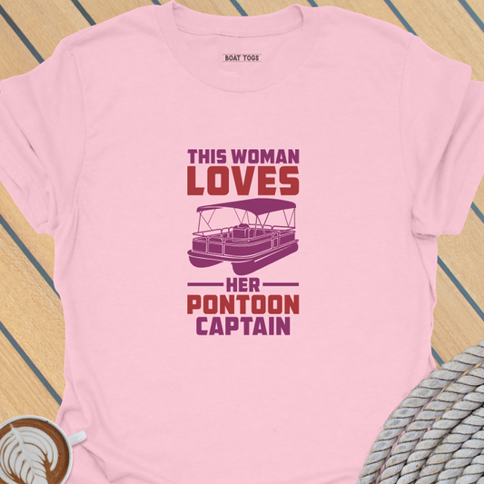 Woman loves pontoon captain T-shirt