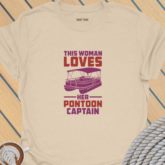 Woman loves pontoon captain T-shirt