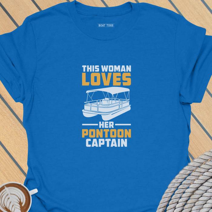 Woman loves pontoon captain T-shirt