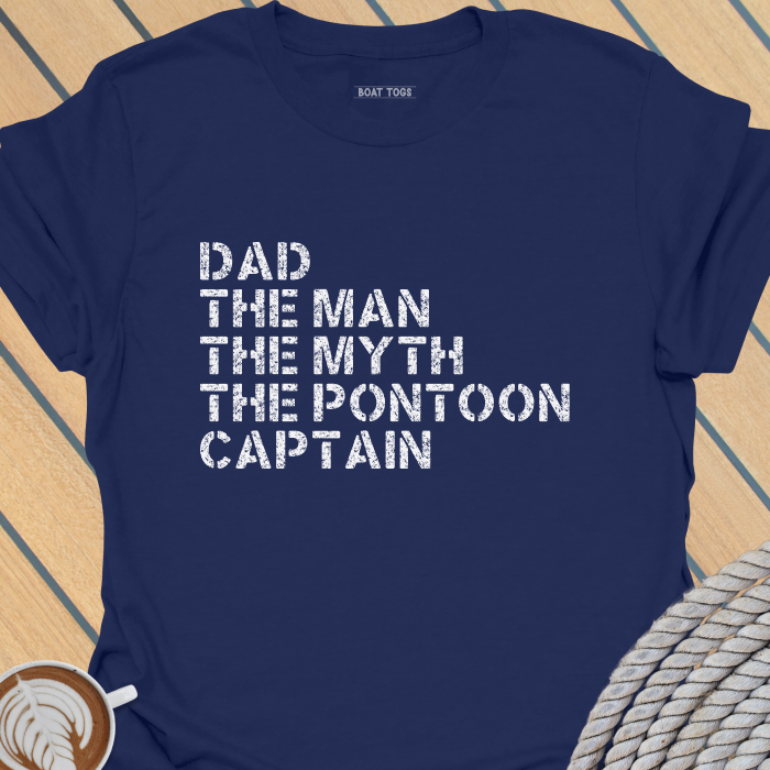 Dad man myth pontoon captain T-shirt