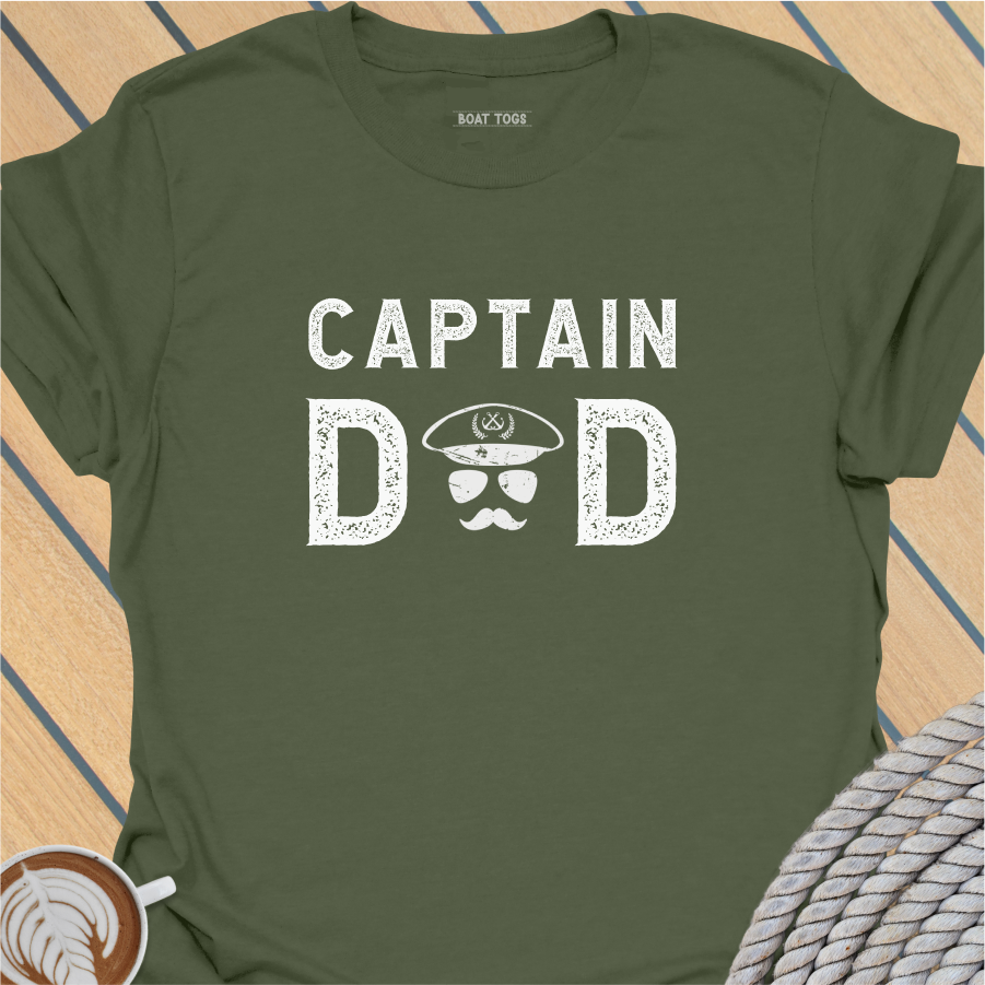 Captain Dad A-face T-shirt