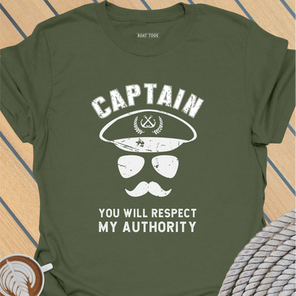 Captain respect authority T-shirt
