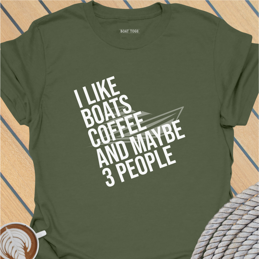 Like boats coffee 3 people T-shirt