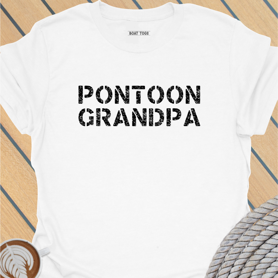 Pontoon Grandpa stencil T-shirt