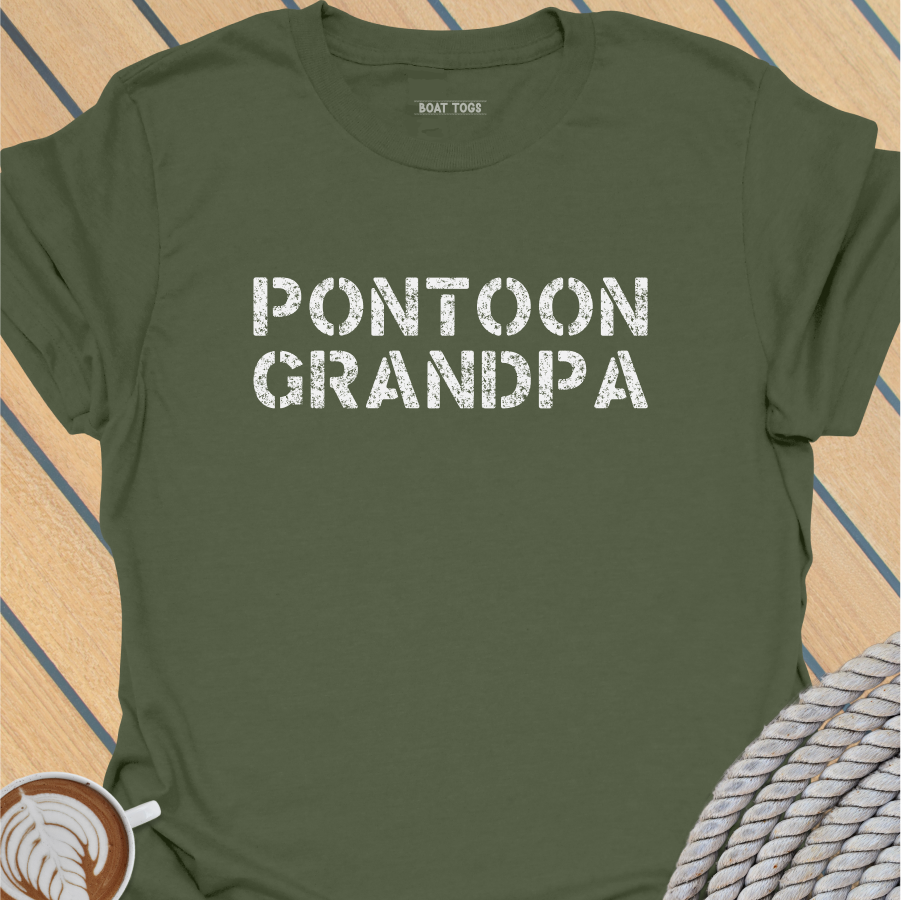 Pontoon Grandpa stencil T-shirt