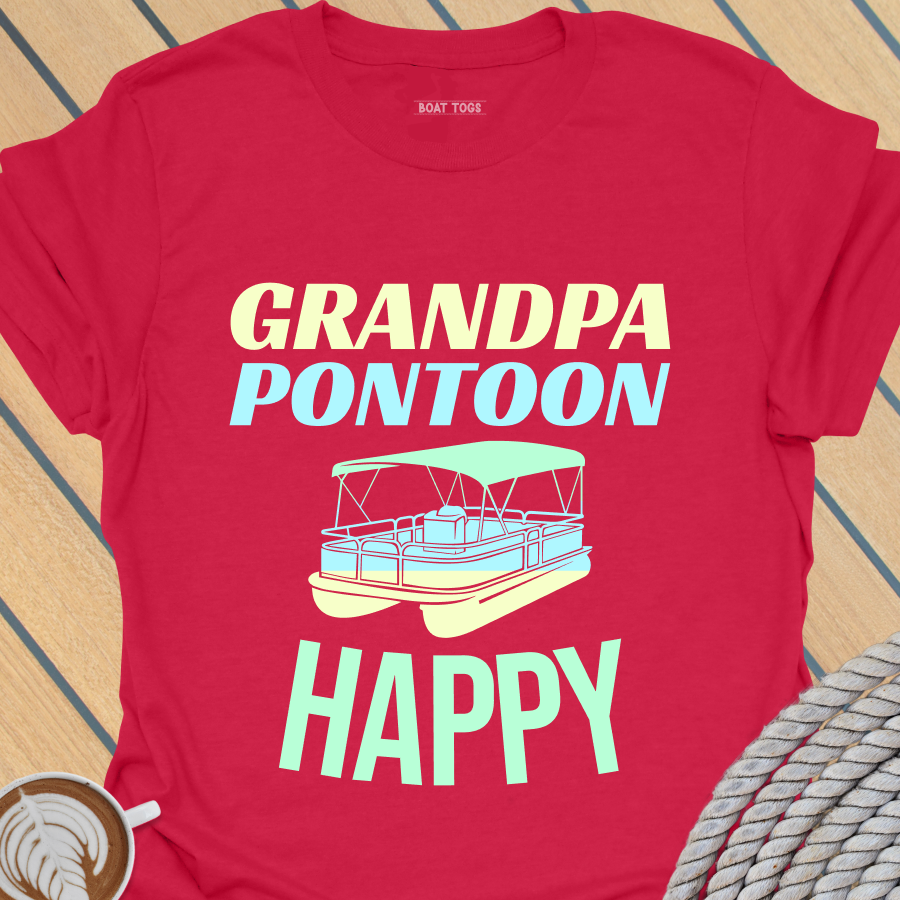 Pontoon Grandpa happy T-shirt