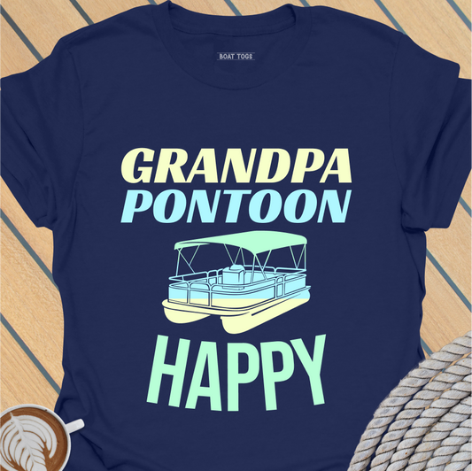 Pontoon Grandpa happy T-shirt