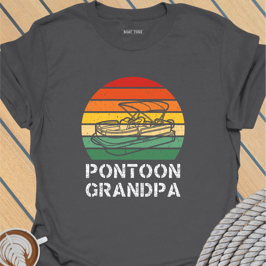 Pontoon Grandpa sunset T-shirt