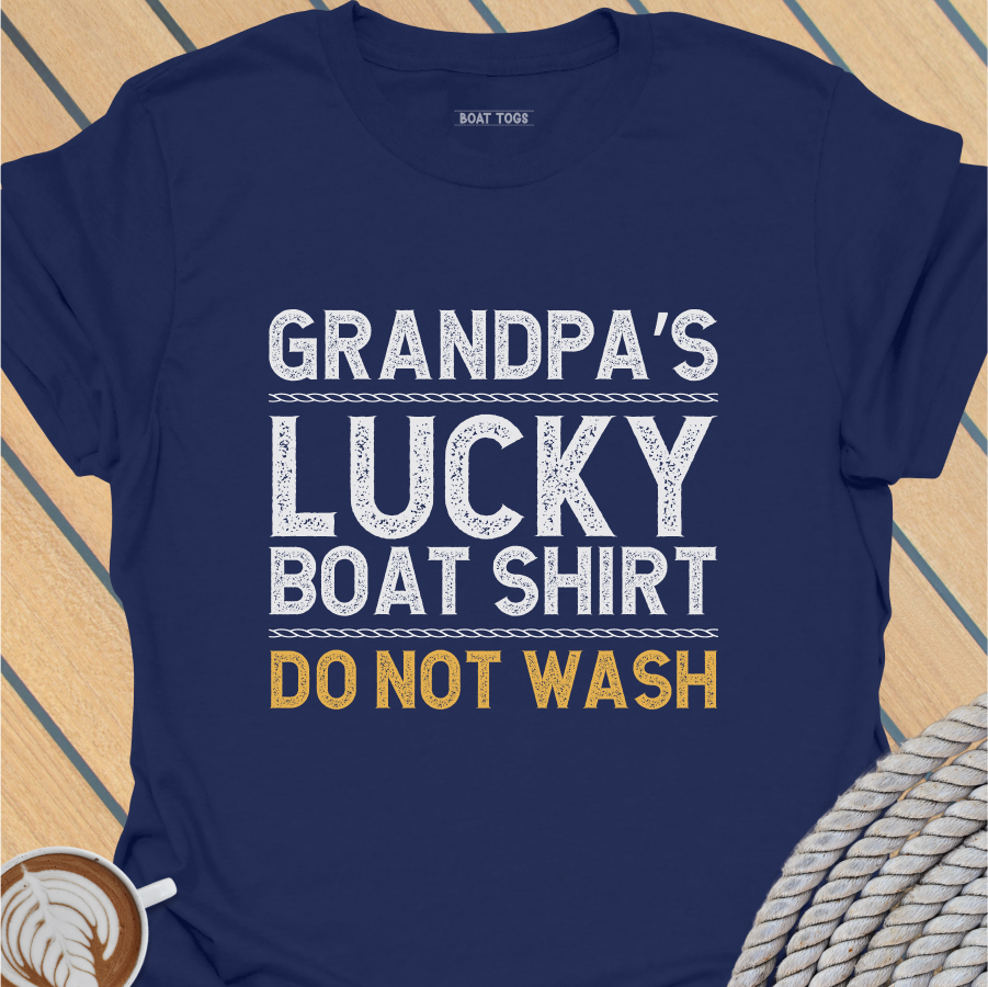 Grandpa lucky boat T-shirt